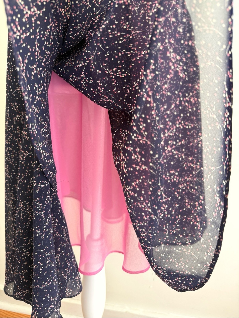 GIORGIO ARMANI COLLEZIONI PURPLE PINK FLORAL PRINT HIGH WAISTED MIDI SKIRT - Picture 3 of 7